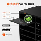 VEVOR Literature Organizers, 12 Compartments Office Mailbox with Adjustable Shelves，Wood Literature sorter 20.4x12x16.1 inches for Office, Home, Classroom, Mailrooms Organization, EPA Certified Black