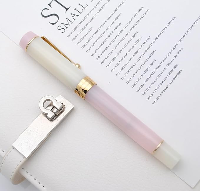 JINHAO 100 Fountain Pen with Ink Converter (Medium Nib 0.7mm, Light Pink)