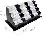 Vevitts Business Card Holder, Acrylic Business Card Display, Clear Desktop Business Card Stand for Exhibition, Home & Office Black 4 Tiers 12 Slots
