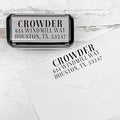 Self Inking Modern Address Stamps | Custom Return Address Stamper (Magazine Serif, Large)