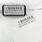 Self Inking Modern Address Stamps | Custom Return Address Stamper (Magazine Serif, Large)