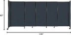 Versare Straightwall Sliding Portable Wall Partition | Freestanding Office Dividers | Locking Wheels | Temporary Room Separator | 11'3" Wide x 5' Tall Blue Spruce Fabric Panels