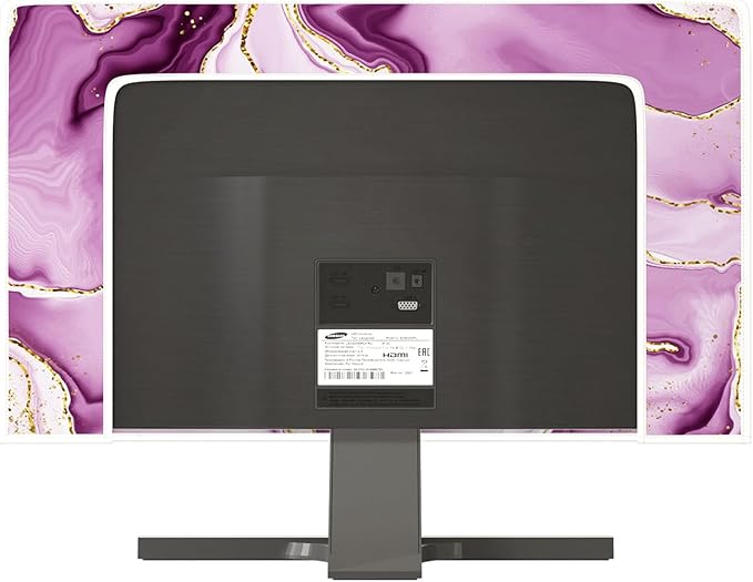 Baocicco Violet Gold Marble Waterproof Weatherproof and Dust-Proof TV Screen Cover 32 Inch for Home Office Creative TV Covers for 32 Inch TVs Screen Anti-Static Dustproof Protective