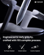 novium Hoverpen Interstellar - German-engineered Ballpoint Pen with Magnetic Features, Starlight Silver