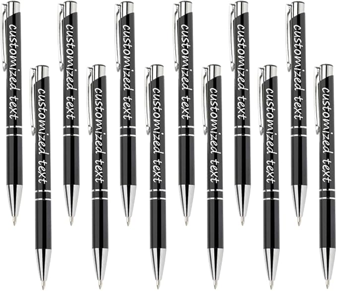 Yucold Customized ballpoint pens in bulk, personalized ballpoint pens with free engraving, for use in companies, enterprises, graduation anniversaries (Black,26)