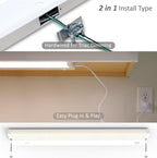 Leetdud LED Under Cabinet Lighting Hardwired or Plug in, 32 Inch 16W, Dimmable 5 Color 2700K/3000K/3500K/4000K/5000K, Linkable Eyes Care Design Counter Lights for Kitchen, Sink, ETL Listed, White
