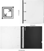 WOT I 1 Inch Telescoping 3 Ring Binder 4 Pack, Expandable Flexible Binder with Customizable Front Cover & Clear Catalog Pocket, Holds 225 Sheets, School Office Supplies, White