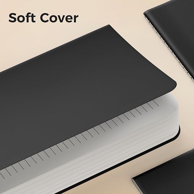 12 Pack College Ruled Notebook Journals Bulk, Lined Paper, 60 Page, 5.5x8.3 inch, A5, Travel Journal Set for Travelers, Students, Church, Office, Writing Diary Subject Notebooks Planner, Black