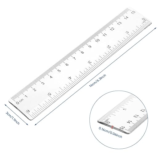 Zonon 100 Pcs 6 Inch Rulers Bulk Clear Plastic Flexible Straight Rulers with Inches and Centimeters First Day of School Gift for Students Back to School Office Supplies
