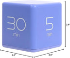 mooas Cube Timer (Violet), Timers Cube Flip Block Timers Productivity Gravity Sensor Time Management for Kids ADHD Classroom Kitchen Desk Workout Cooking Study 5, 10, 20, 30 min Timer Setting