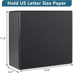 CIXILDTS 4" 3 Ring Binder, Standard 4-Inch Slant-D Ring Binder Fit Letter Size Paper, Presentation View Binders, 6 Packs, Black