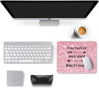 Auhoahsil Mouse Pad, 12 x 10 in Thick Rubber Premium-Textured Non-Slip Stitched Edges Waterproof Square Mouse Mat with Cute Pattern for Gaming Work Computer Office, Larger, Work Hard