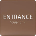 ADA CENTRAL SIGNS - 6" X6" Entrance Sign - ADA Compliant Tactile Graphics Grade 2 Braille Text Acrylic Wall Sign - Entry, Way in, Access Signs for Office, Hotel, Schools, Apartment, and Restaurants