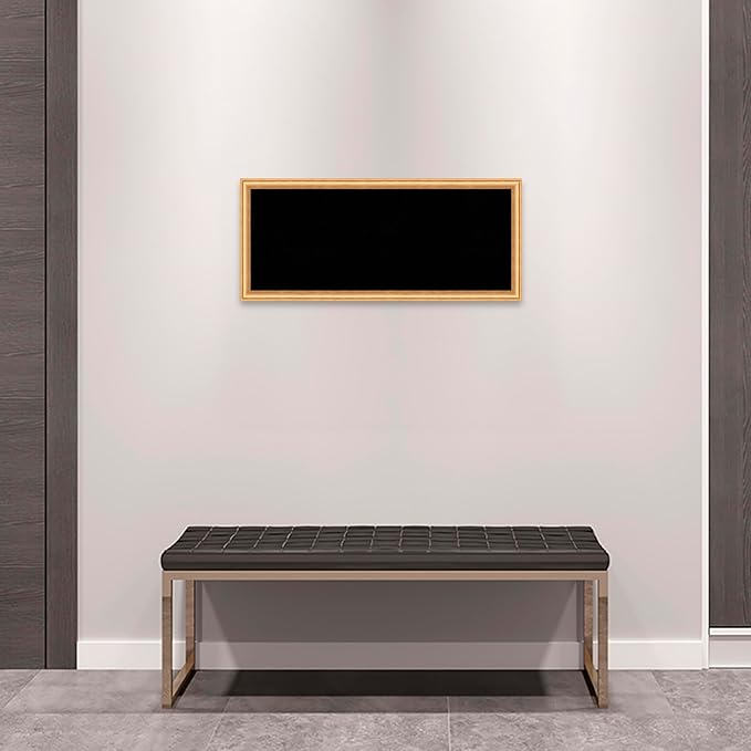 Amanti Art Black Cork Board for Wall, 14x32 Vision Board with Gold Wood Frame, Medium Corkboard Office Decor for Home Organization, Casual Corkboard Pinboard to display items for home organization