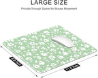 Auhoahsil Mouse Pad, 12 x 10 in Simple Flower Theme Computer Mouse Pad for Desk, Premium-Textured Non-Slip Rubber Stitched Edges Waterproof Square Mouse Mat for Gaming Work Wireless Mice, Green
