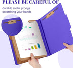 Skyygemm 48 Pcs Classification Folders Letter Size, 3 Divider Pressboard File Folder with Fasteners, Expanding File Organizer Bulk for School Teachers, Office Employee, Coworker, Staff (Purple)