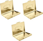 Stephanie Imports Set of 3 Slim & Minimalist Metal Business Card Holder Unisex Case (Gold Oval)
