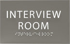 ADA CENTRAL SIGNS - 6" X4" Interview Room Sign - ADA Compliant Tactile Graphics Grade 2 Braille Text Acrylic Wall Sign | Privacy, Meeting, Room Name Sign for Schools, Hospitals, Offices, & Apartments