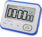 Digital Kitchen Timer Magnetic Loud Alarm, Large LCD Screen Silent/Beeping Multi-Function for Teachers Classroom Kids, Blue