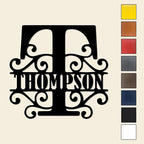 Custom Metal Signs | Personalized Monogram Name Sign | Outdoor Wall Art for Family Name | Custom Name Metal Sign, Last Name, Anniversary, Wedding Gifts for Women, Wife, Parents, couple (6'') (Design 8)