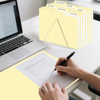 Manila Folders, HERKKA 220 Pack 1/3 Cut Tab File Folders, Manila Folders 8.5 x 11 Designed for Office and Classroom Use, Letter Size