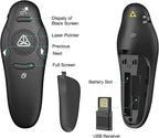 Presentation Clicker Wireless Presenter Remote USB Control Powerpoint PPT Clicker, Laser Pointer RF 2.4GHz Presenter Remote Google Slide Advancer Powerpoint Clicker for Computer/Laptop/Mac/Keynote