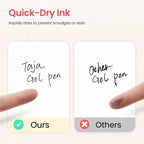 Taja Gel Pens, 6 Pcs Quick Dry Black Gel Ink Pens, 0.5mm Fine Point Smooth Writing Pens for Journaling and Note Taking, Cute Aesthetic Pens for Women & Men-Vintage