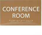 ADA CENTRAL SIGNS - 6" X4" Conference Room Sign - ADA Compliant Tactile Graphics Grade 2 Braille Text Privacy Sign | Wall Mount Plastic Meeting Signs For Schools, Hospitals, Offices, and Apartments