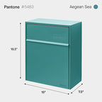 Wall Mount Mailbox - Large, Anti-Theft Locking Mailbox, Weatherproof Mailboxes for Outside The House, 18.5" H x 15" L x 7.5" D - Aegean Sea