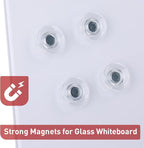 TOWON Strong Nerdy Magnets for Glass Whiteboard, Customized for Glass Dry Erase Board, Large, Clear (8 Pack)