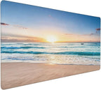 Gaming Mouse Pad,Large Mouse Pads for Desk,Non-Slip Rubber Base Extended Mousepad,XXL Keyboard Mouse Mat,Stitched Edges Computer Keyboard Desk Pad,35.4x15.8inch,Beach Sunrise