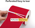 HOUSELABELS 4" x 6" Red Shipping Labels on 1" Core Compatible with Zebra and Rollo Printers, 40 Rolls / 250 Labels per Roll