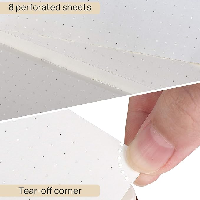 POPRUN Spiral Dotted Journal Notebook, [A5-5.75'' x 8.25''] - 120 GSM Thick Paper, 141 Numbered Pages, Hardcover for Men & Women with Pocket, Index Tabs, 8 Perforated Sheets, Black