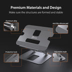 j5create Multi-Angle Aluminum Laptop Stand, Ergonomic Notebook Riser, Suitable for MacBook, Dell, HP, Lenovo, Fits Most laptops up to 16" (JTS127)