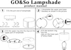 GO&SO Black Velvet Lamp Shades Set of 2 Large Drum Lampshades -16" Top x 16" Bottom x 12" High(Spider) Traditional Fabric Lamp Shade for Table Lamps - Replacement Lampshade - Assembly Required
