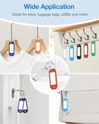 ttstar 40 Pack Key Tags Identifiers – Hexagon Design Key Rings with Labels, Multi-Color Plastic Keychain with Writable Window for Organizing Keys, Luggage, Pet Tags, Flash Drives