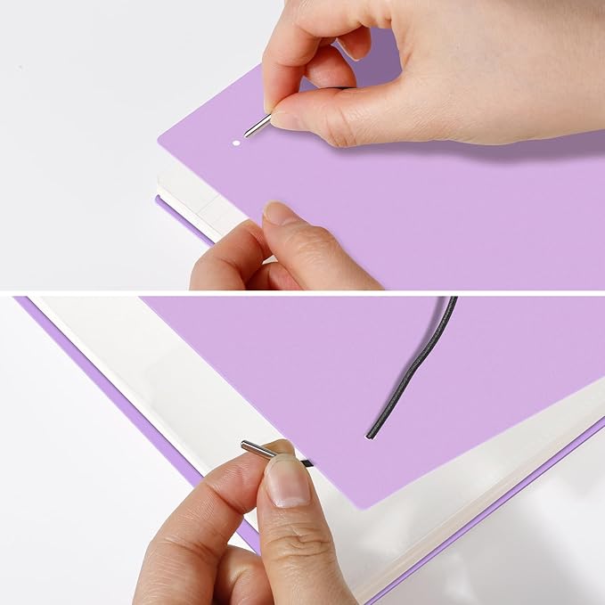 AHGXG Bullet Dotted Journal - Dot Grid Spiral Notebook B5, 140 Pages, 100 GSM Thick Paper, Waterproof Plastic Cover Journals for Bullet Journaling, Sketching, 7.6" x 10", Purple