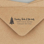 Address Stamp - Custom Stamps for Mailing I Create Personalized Name and Return Address I Up to 3 Lines of Text I Includes Color Options I Self Inking and Wooden Rubber Stamp Options (Holiday Designs)