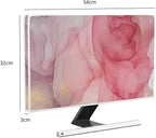 Baocicco Abstract Computer Monitor Cover with Pink Marble Design Full Body Cover for Computer Screen Panel Case Computer Sleeve Compatible with iMac 24, 22-25 PC, Desktop and TV Home Office Computer