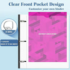INFUN 1 Inch Telescoping 3 Ring Binder -12 PCS-White, Flexible Binders with Customizable Front Cover and Clear Catalog Pocket, 1Inch Rings, 225 Sheet Capacity
