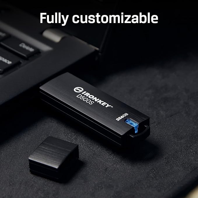 Kingston Ironkey D500S 32GB Encrypted Flash Drive | Dual Hidden Partition | FIPS 140-3 Level 3 | XTS-AES 256-bit | BadUSB and Brute Force Protection | Multi-Pin Option | IKD500S/32GB