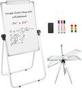 Stand White Board - 36 x 24 Inch Double Sided Magnetic Dry Erase Board with Stand Height Adjustable, 3' x 2' Flip Chart Easel Stand Portable(White)