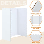 Henoyso 8 Pcs 22 x 38 Inch White Trifold Poster Board Large Tri Fold Presentation White Display Board Foldable Paperboard for Science Fair School Business Project Exhibition