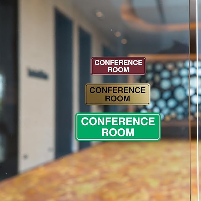 Standard Conference Room Sign - Red/Yellow - Medium 10 Pack