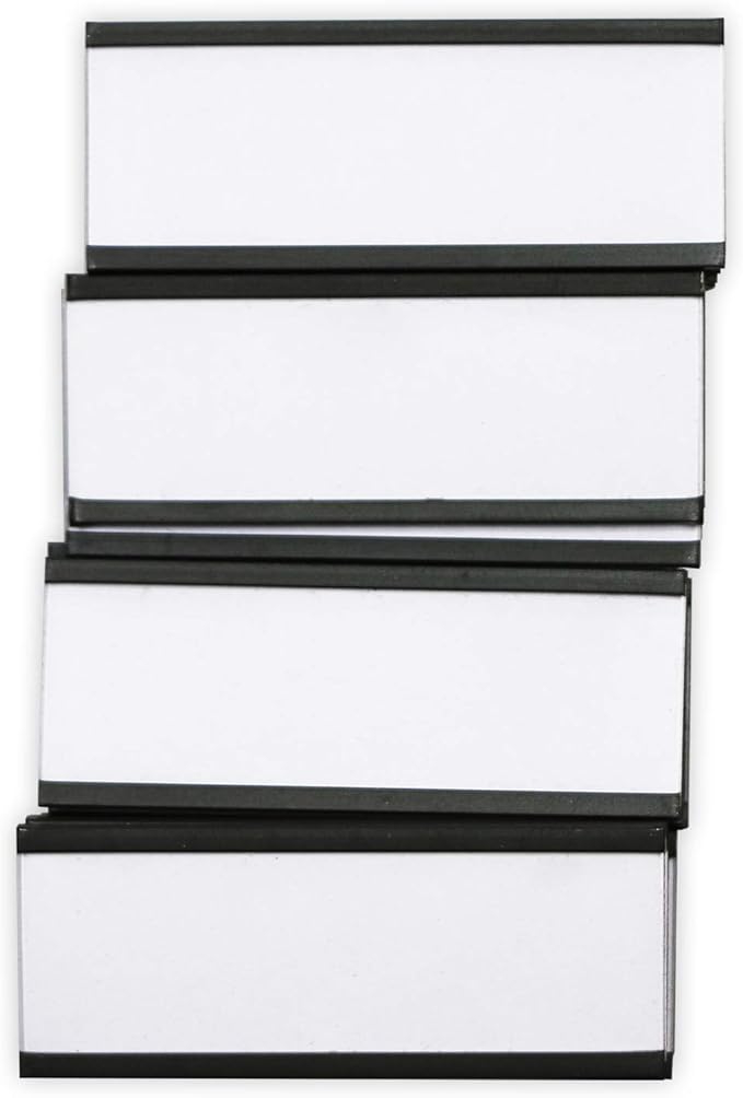 SmartSign Magnetic 'C' Channel Label Holders for Metal Racks and Shelves | 0.75" x 2" Pack of 25