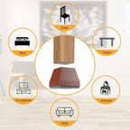 Square Chair Leg Protectors for Hardwood Floors, 16 Pcs Silicone Felt Furniture Leg Cover,(Brown 1 1/2").