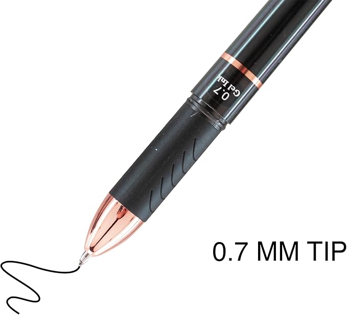 Inc. Magna Tank Gel Pen - Bulk 0.7-mm Medium-Point Roller Pens with Comfort Grip for School, Office, Writing, and Journaling, 12 Count Pack, Black Ink