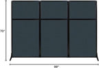 Versare Workstation Partition | Portable Wall Divider | Modern Office Cubicle | Free Standing Privacy Screen | Flexible Work Space | 99" x 70" Blue Spruce Fabric Panels