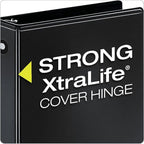 Cardinal Economy 3-Ring Binders, 1.5", Round Rings, Holds 350 Sheets, ClearVue Presentation View, Non-Stick, Black, Carton of 12 (90630)