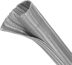 Split Wire Loom Tubing, Cable Protector Sleeve, Braided Cable Management for TV/Computer/Home Theater/Engine Bay, Cord Protectors from Pets No Chew (Grey, 1/8"-10ft)